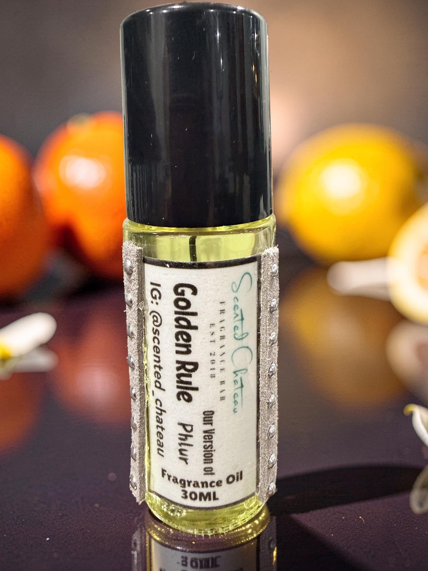 Golden Rule (Phlur Type) Fragrance Oil – Pear Coconut Vanilla Warm Floral Scent | Scented Chateau