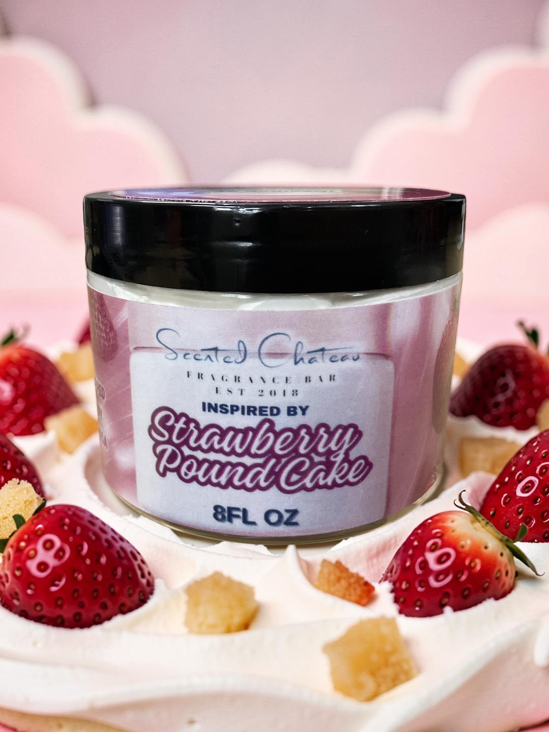 Strawberry Pound Cake Whipped Body Butter | Sweet Strawberry & Vanilla Moisture – Scented Chateau Fragrance Bar