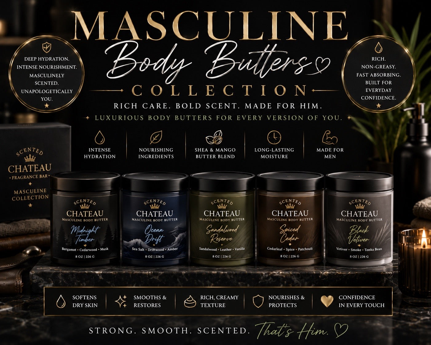 Masculine Body Butter Collection