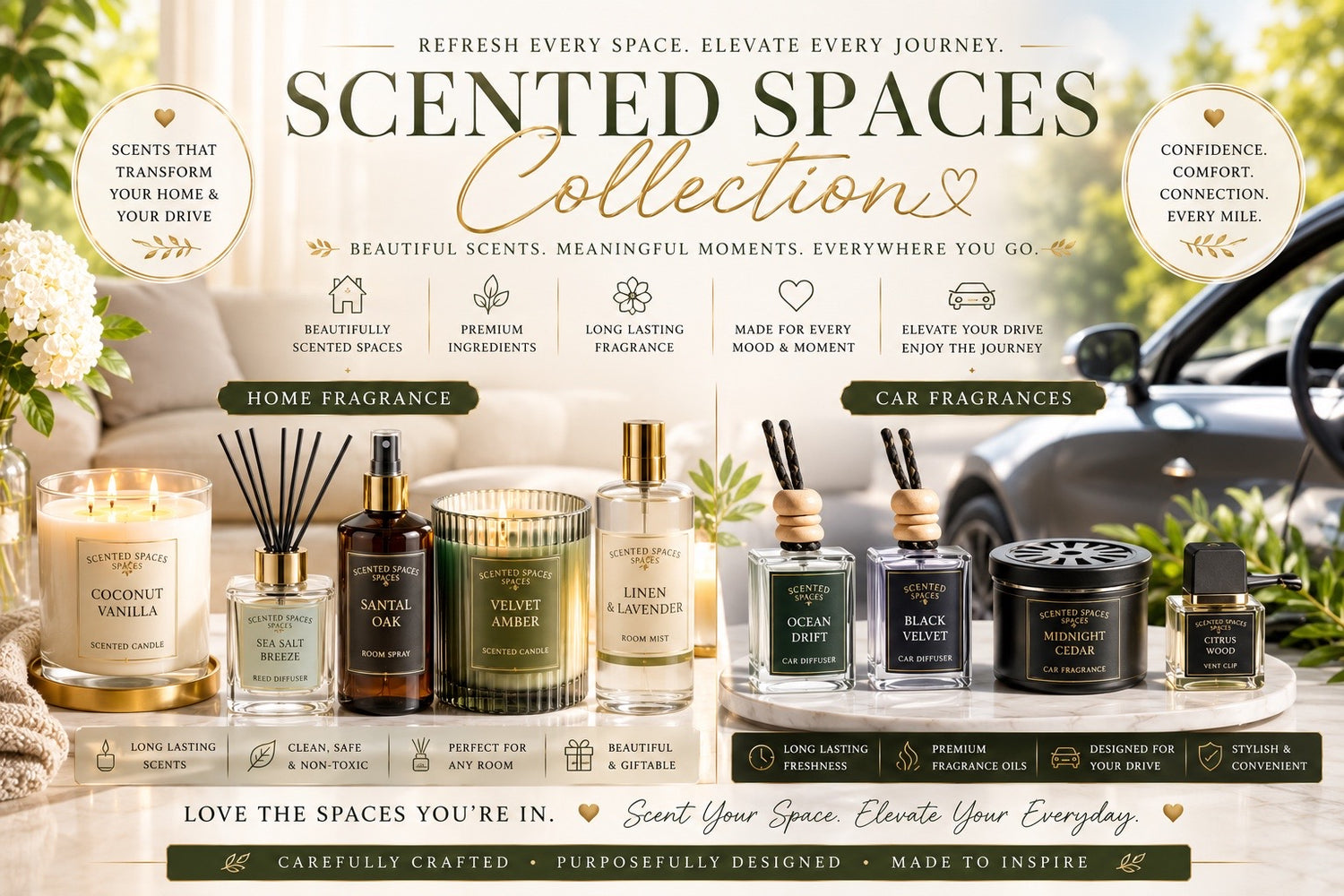 Luxury Candles, Home & Car Fragrances | Scented Spaces Collection – Scented Chateau Fragrance Bar