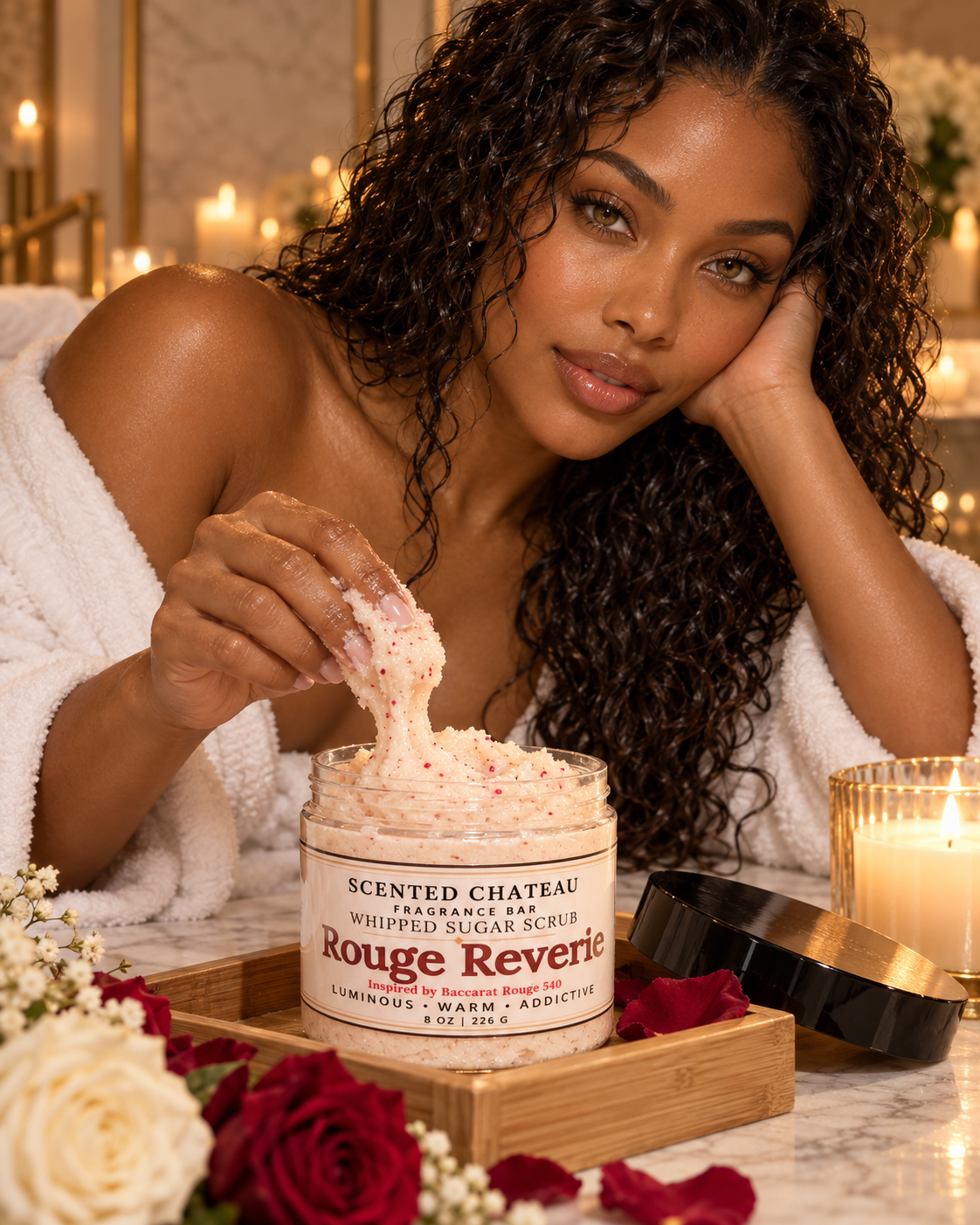 Rouge Reverie Whipped Sugar Scrub | Amber Floral Body Polish