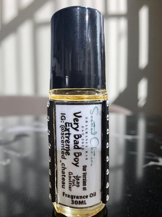 Bad Boy Extreme (Carolina Herrera Type) – Amber Spicy Men’s Body Oil | Scented Chateau Fragrance Bar