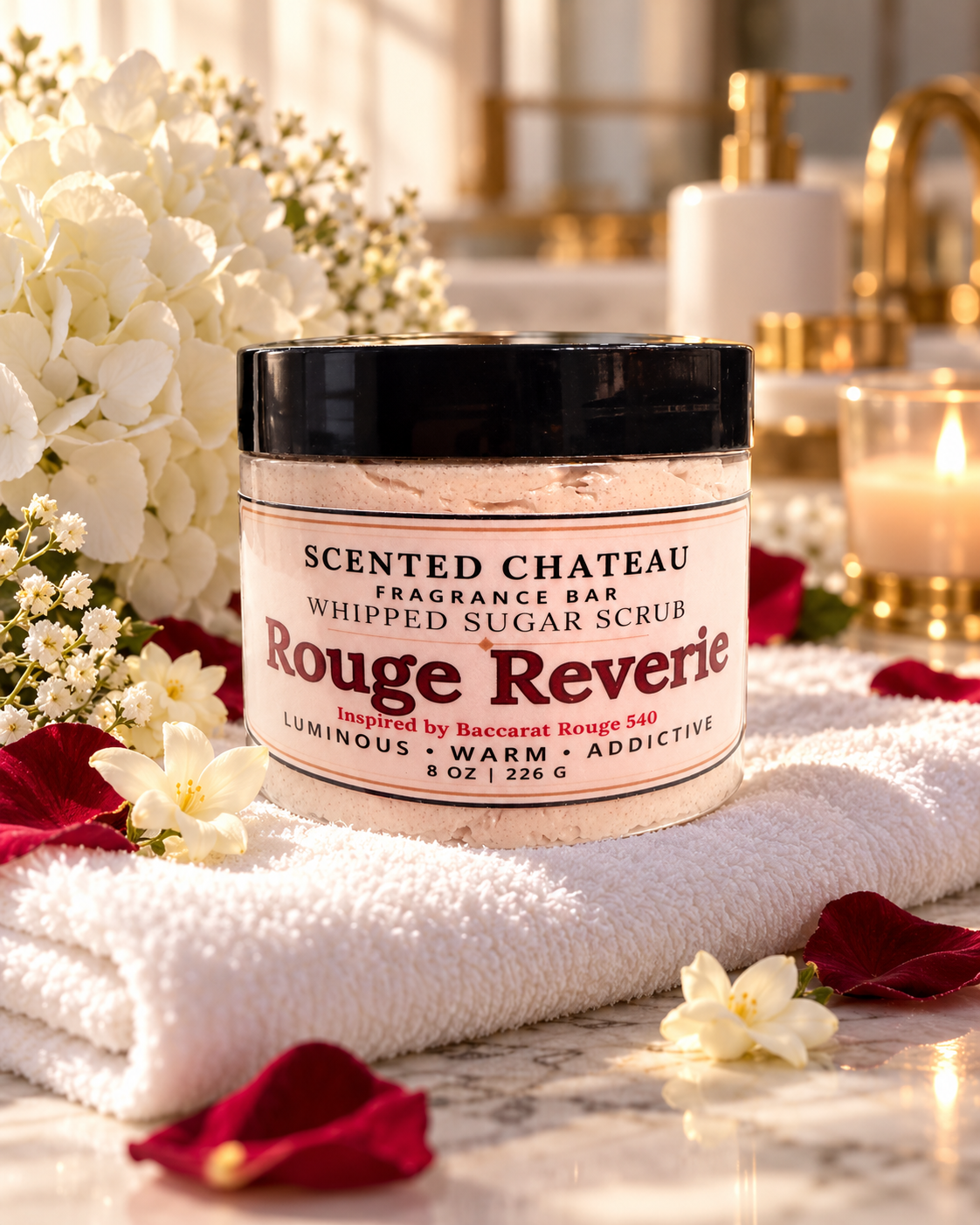 Rouge Reverie Whipped Sugar Scrub | Amber Floral Body Polish