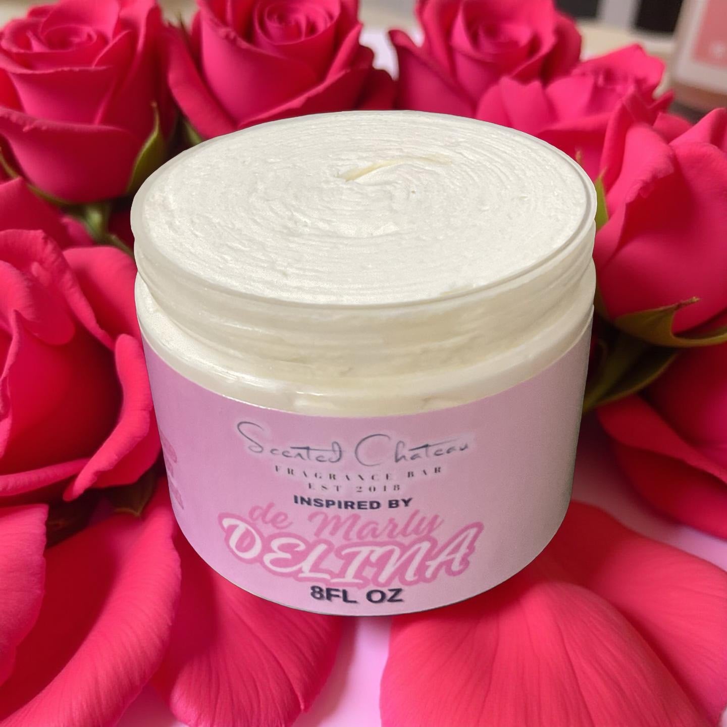 Delina Whipped Body Butter (De’Marly Type) – Soft Rose, Litchi & Vanilla Luxury Moisturizer