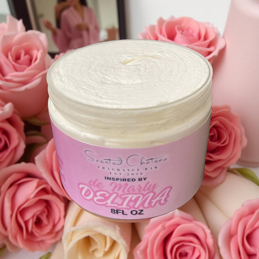 Delina Whipped Body Butter (De’Marly Type) – Soft Rose, Litchi & Vanilla Luxury Moisturizer