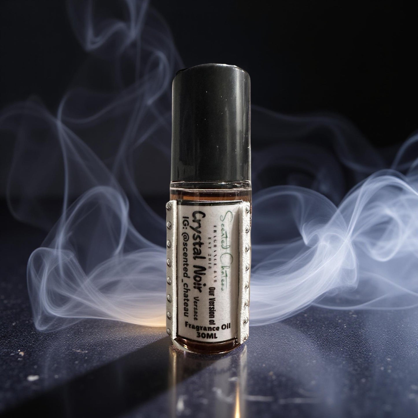 Crystal Noir (Versace Type) – Spiced Coconut & Amber Floral Body Oil | Scented Chateau Fragrance Bar