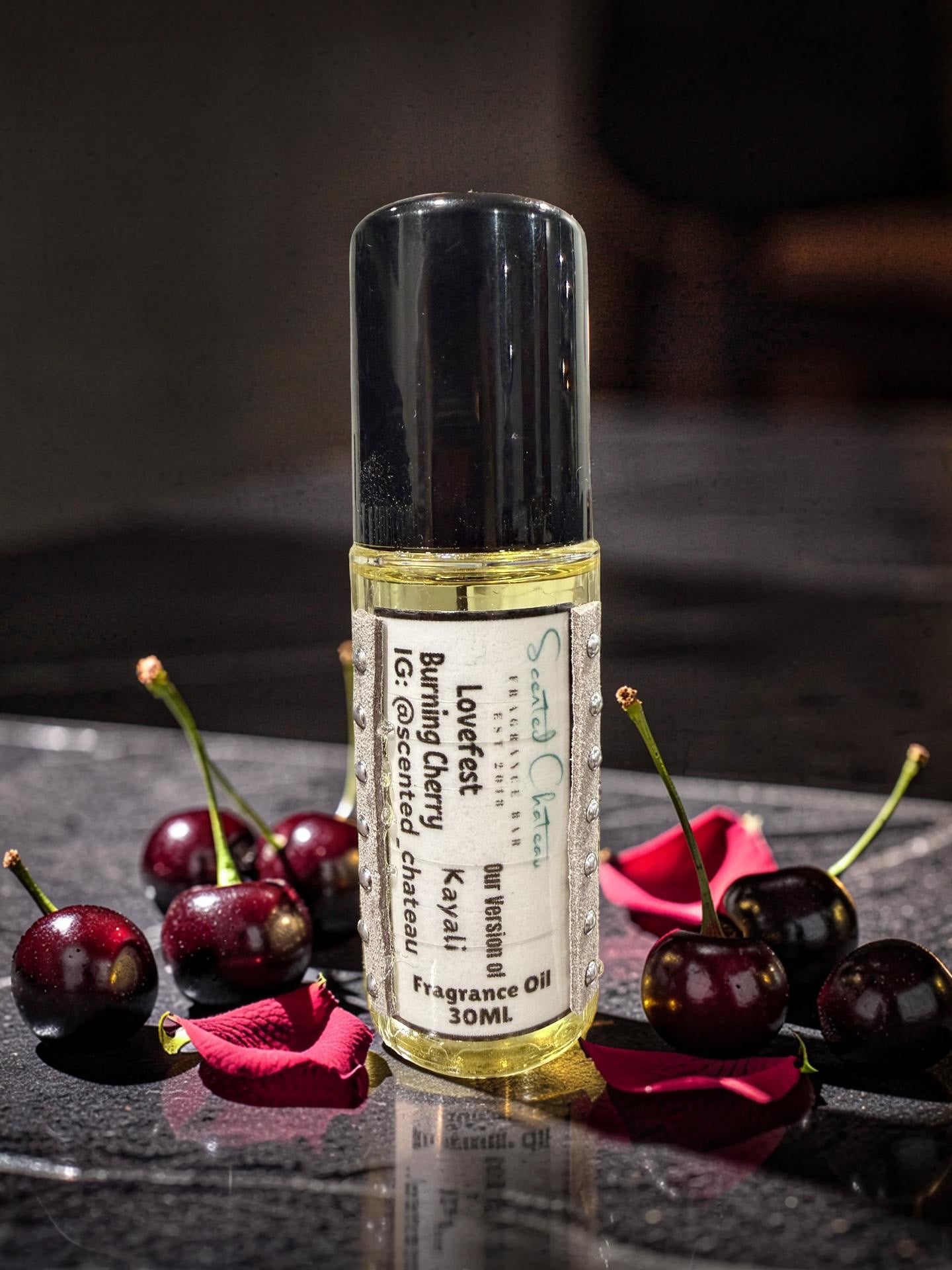 Lovefest Burning (Kayali Type) Fragrance Oil – Dark Cherry Smoky Amber Scent | Scented Chateau