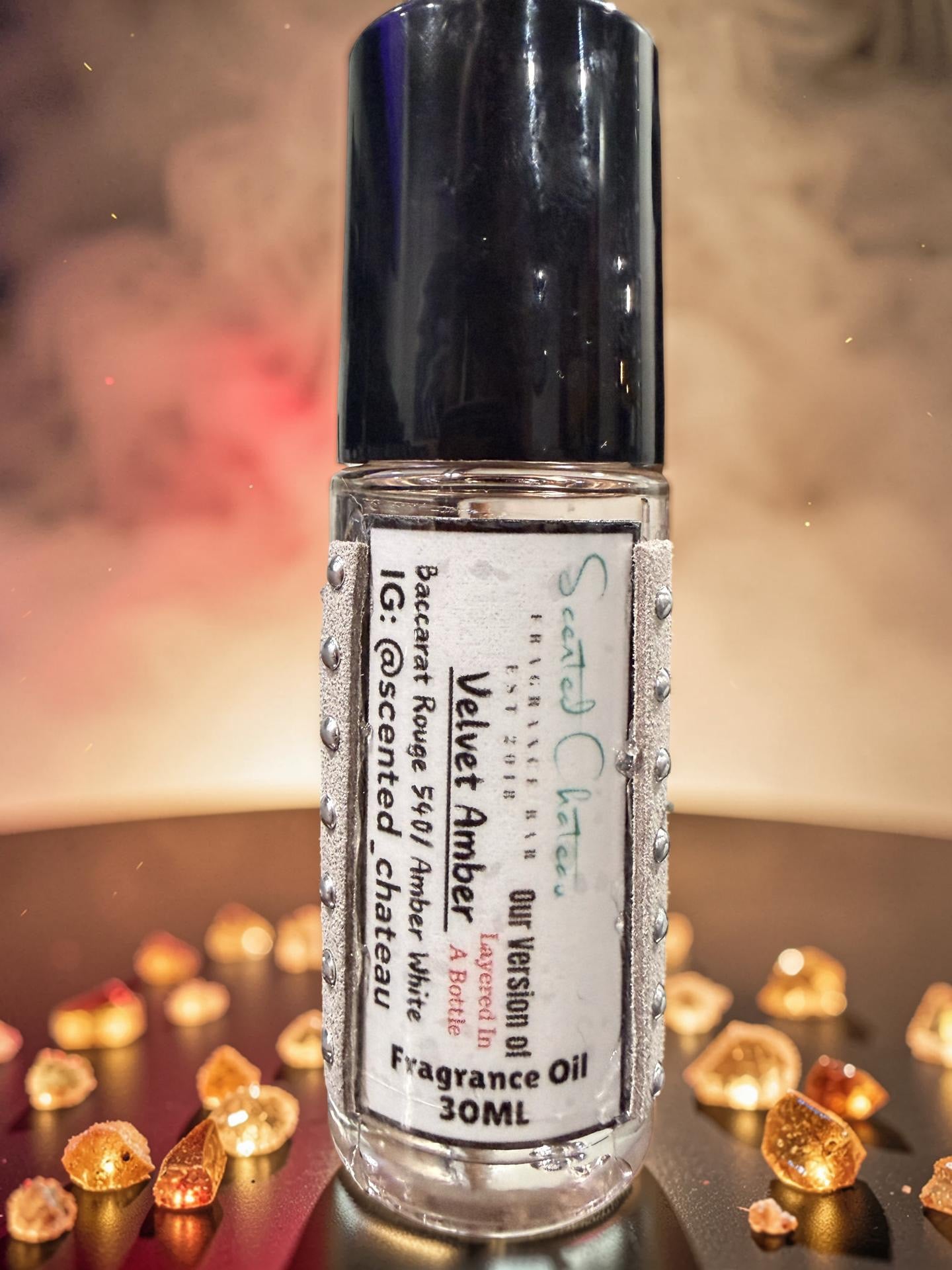 Velvet Amber inspired by: Baccarat Rouge 540 X Amber White (Type) – Luxurious Amber Floral Unisex Fragrance | Scented Chateau Fragrance Bar