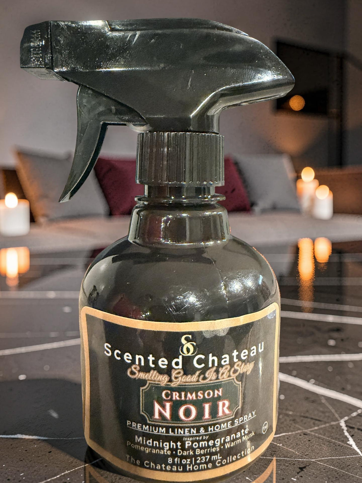 Crimson Noir Air Freshener | Midnight Pomegranate Inspired Luxury Room & Car Spray | Scented Chateau