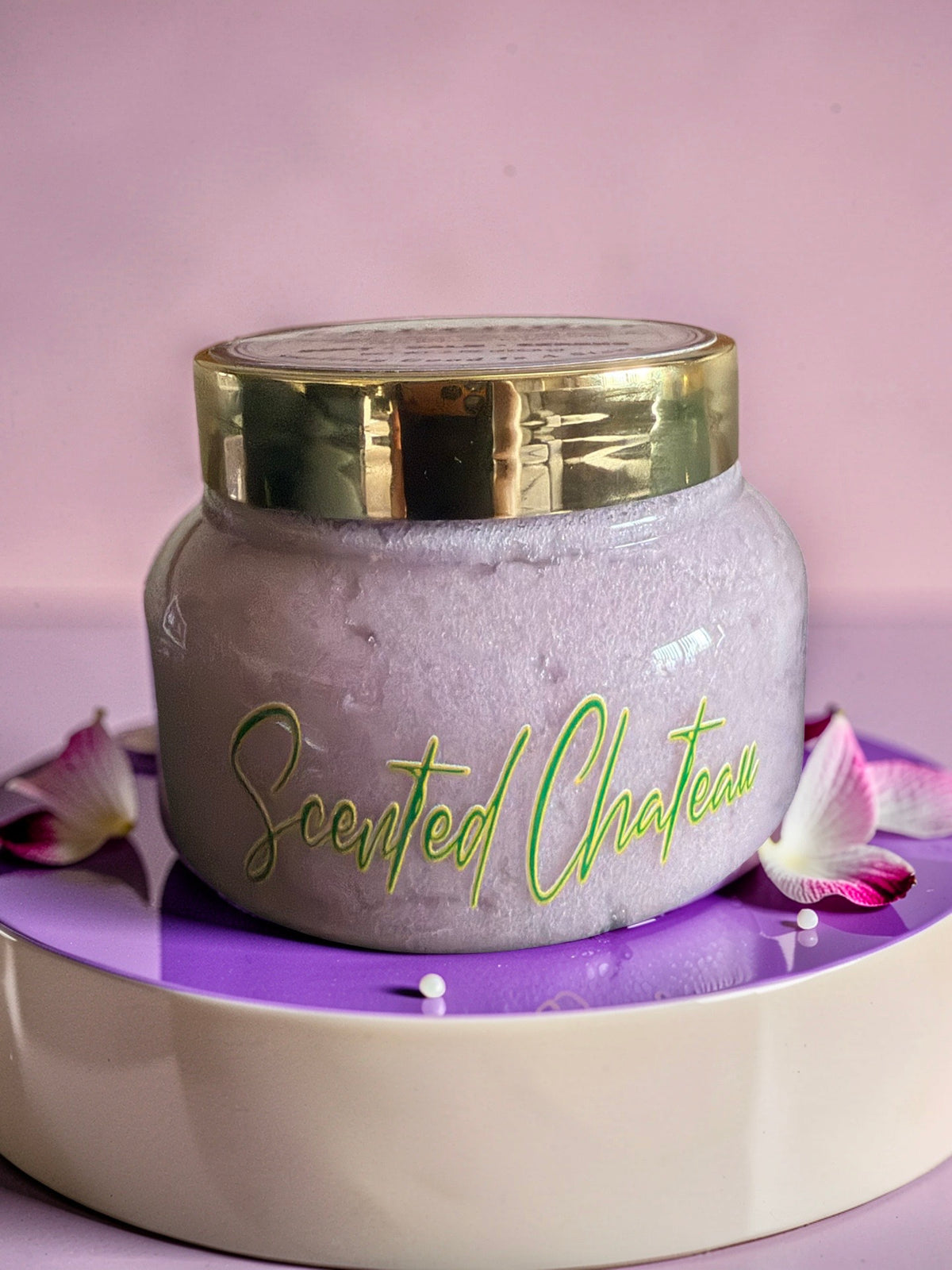 Lavender Foaming Sugar Scrub | Oil-Based Exfoliating Body Scrub | Scented Chateau 08 oz