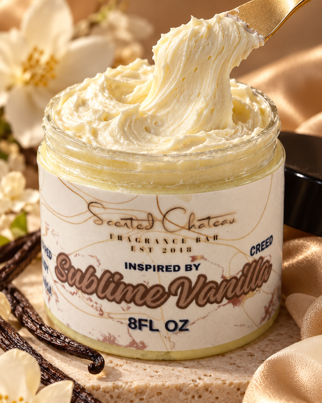 Sublime Vanille Whipped Body Butter (Creed Type)  – Vanilla, Tonka & Bergamot Luxury Moisturizer