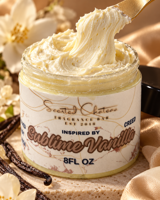 Sublime Vanille Whipped Body Butter (Creed Type)  – Vanilla, Tonka & Bergamot Luxury Moisturizer