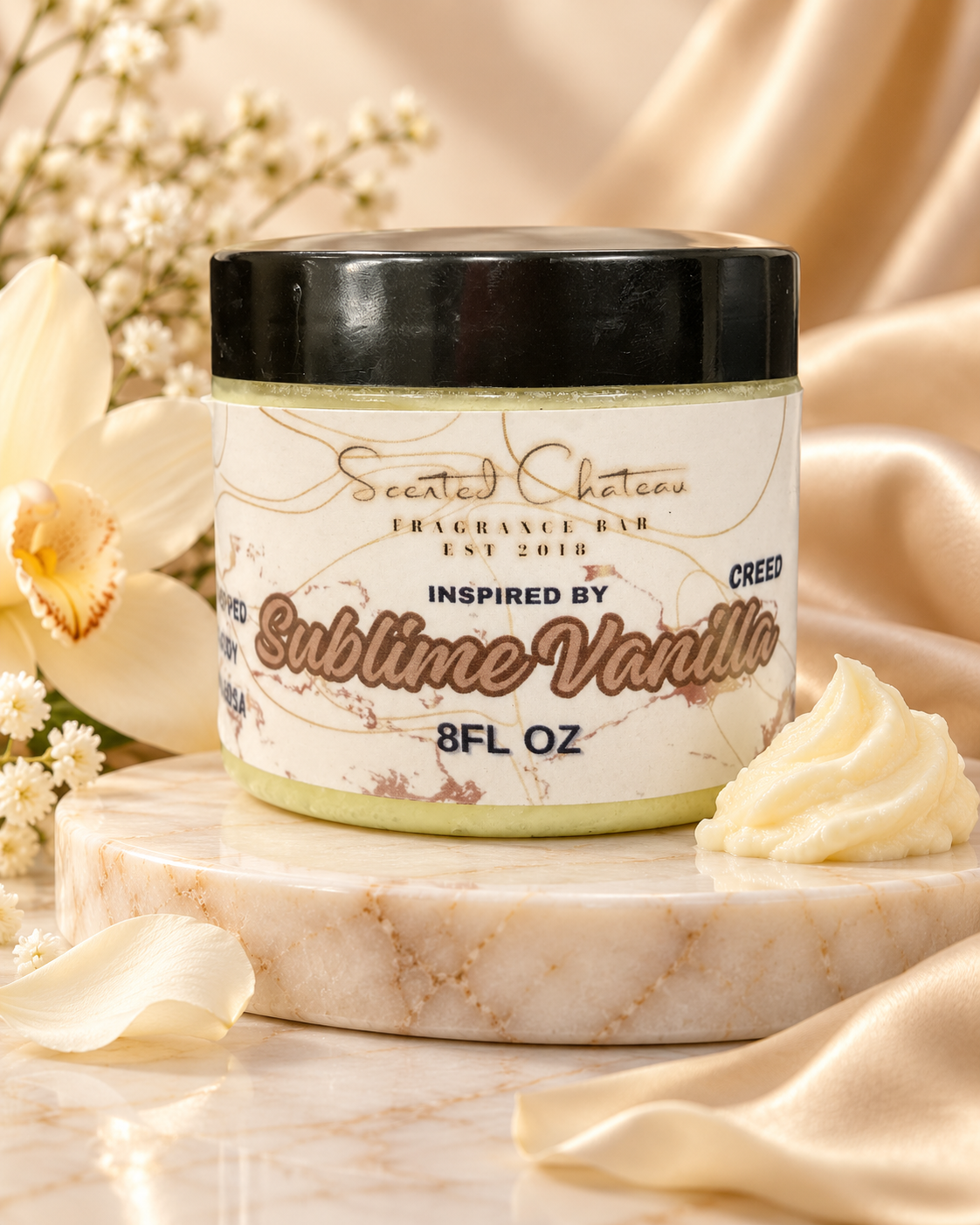 Sublime Vanille Whipped Body Butter (Creed Type)  – Vanilla, Tonka & Bergamot Luxury Moisturizer