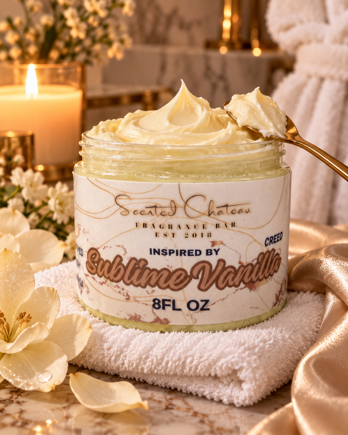 Sublime Vanille Whipped Body Butter (Creed Type)  – Vanilla, Tonka & Bergamot Luxury Moisturizer