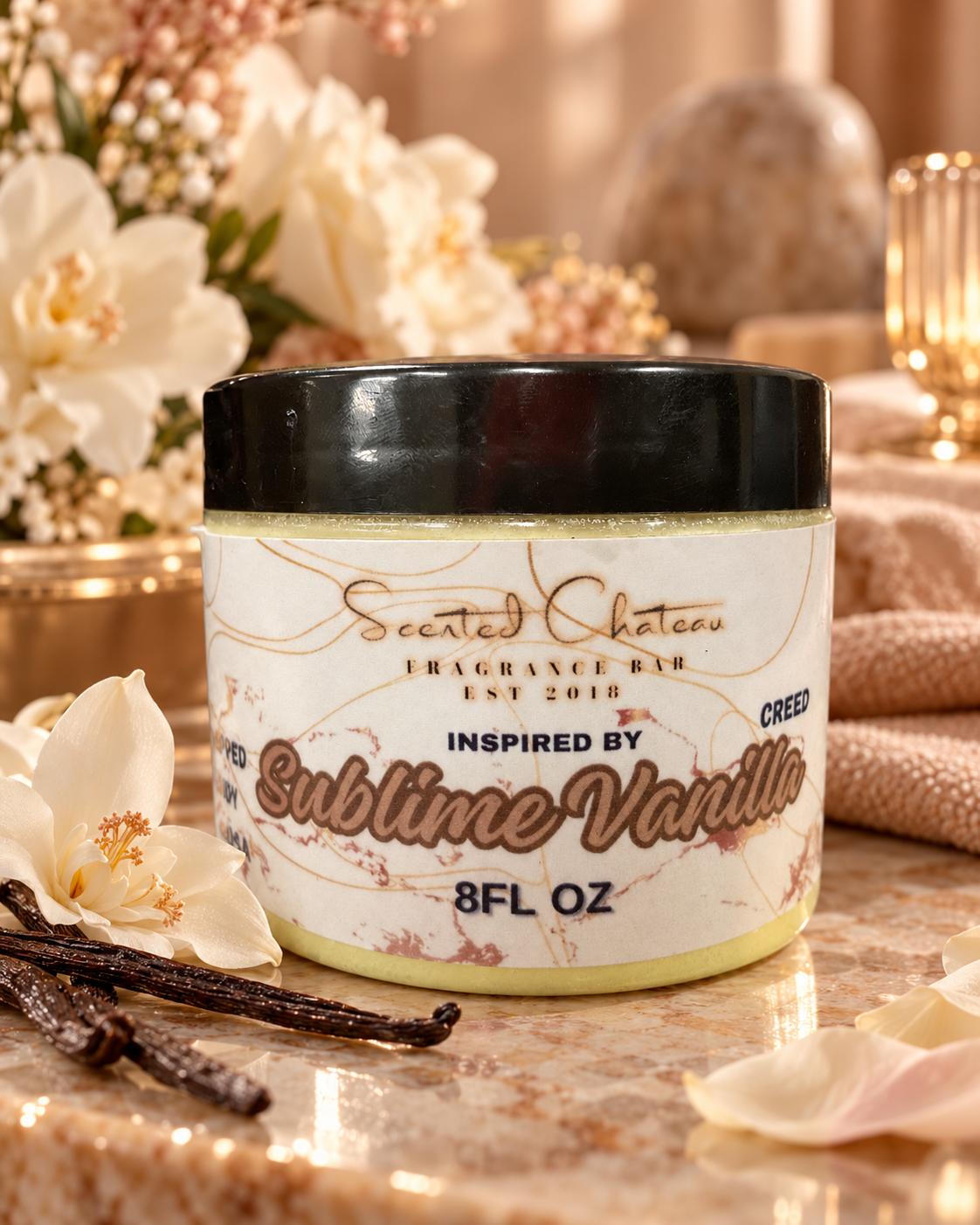 Sublime Vanille Whipped Body Butter (Creed Type)  – Vanilla, Tonka & Bergamot Luxury Moisturizer