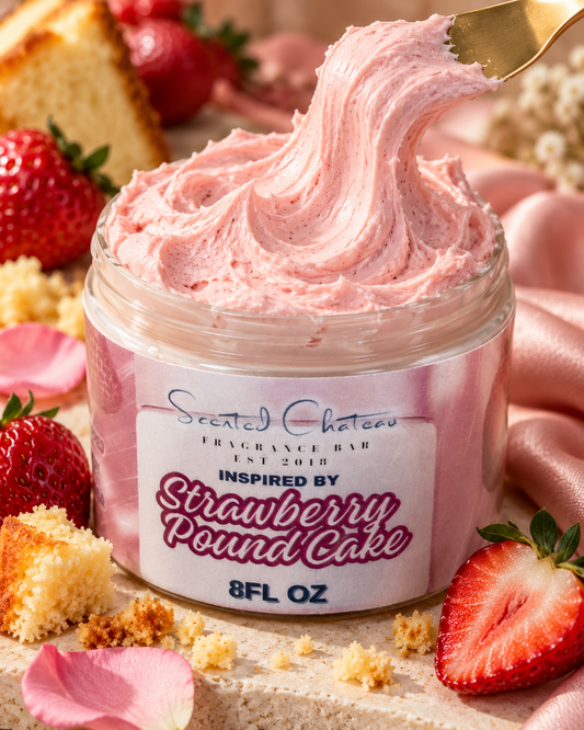 Strawberry Pound Cake Whipped Body Butter | Sweet Strawberry & Vanilla Moisture – Scented Chateau Fragrance Bar