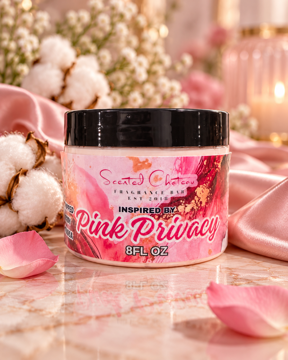 Pink Privacy Whipped Body Butter – Cotton Candy & Strawberry Floral Moisturizer