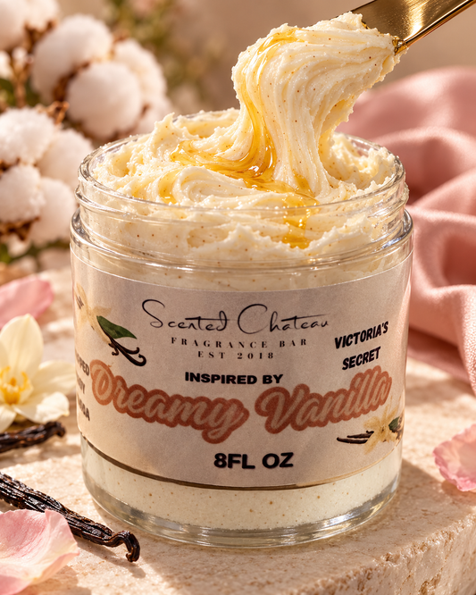 Dreamy Vanilla Whipped Body Butter (Victoria’s Secret Type) – Warm Vanilla & Powdery Cream Moisturizer