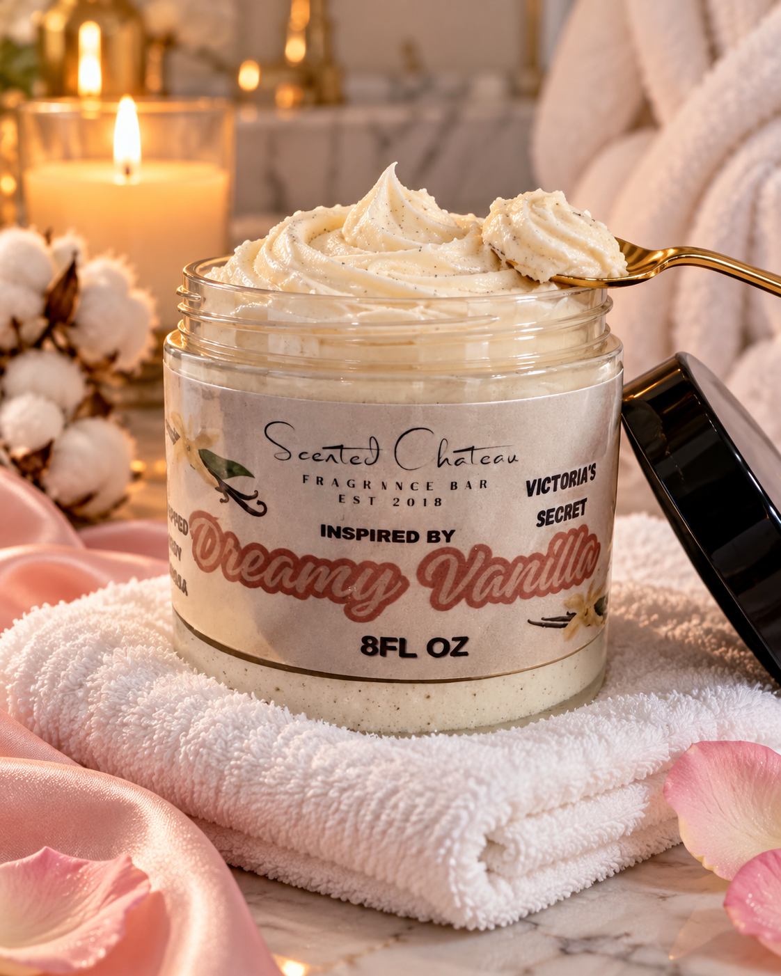 Dreamy Vanilla Whipped Body Butter (Victoria’s Secret Type) – Warm Vanilla & Powdery Cream Moisturizer