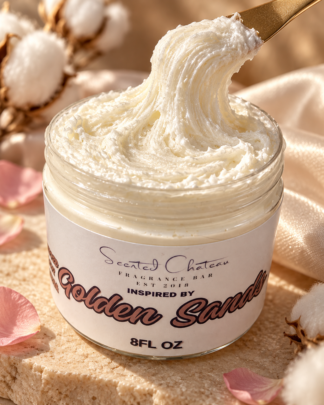 Golden Sands Whipped Body Butter (Type) – Warm Amber, Sandalwood & Vanilla Luxury Moisturizer