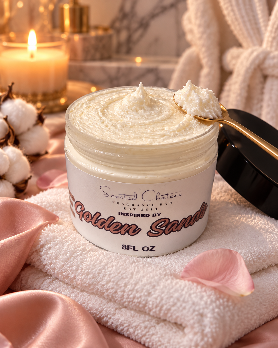 Golden Sands Whipped Body Butter (Type) – Warm Amber, Sandalwood & Vanilla Luxury Moisturizer