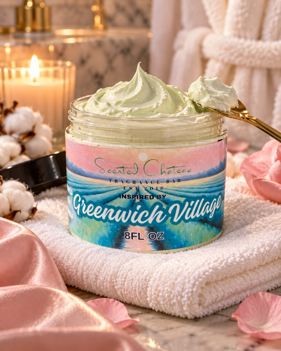 Greenwich Village Whipped Body Butter – Jasmine, Vanilla & Amber Luxury Moisturizer (Bond 9 Type)